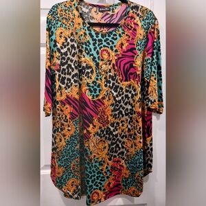 Southern Charm Animal Print Tunic Dress XL